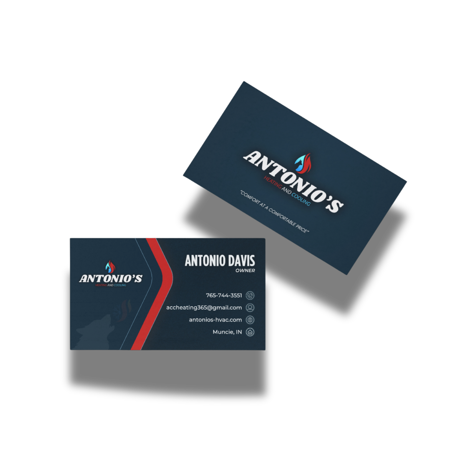 business card sample website